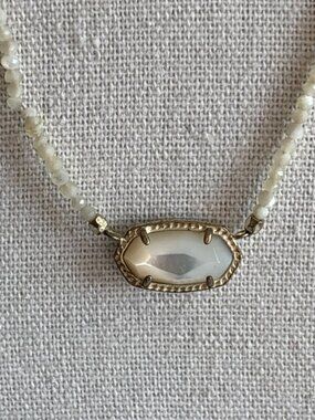 Kendra Scott Pearl Beaded Elisa Pendant Necklace | Ivory Mother-of-Pearl | 14K G
